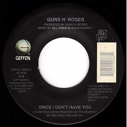 Guns N' Roses Since I Don't Have You Vinyl 7" USED