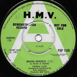 Frankie Laine Making Memories Vinyl 7" USED