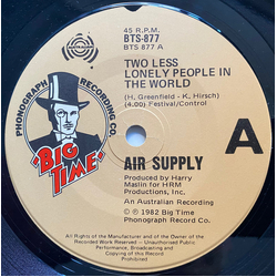 Air Supply Two Less Lonely People In The World Vinyl 7" USED
