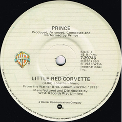 Prince Little Red Corvette Vinyl 7" USED