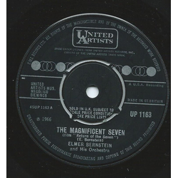 Elmer Bernstein & Orchestra The Magnificent Seven Vinyl 7" USED