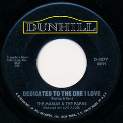 The Mamas & The Papas Dedicated To The One I Love Vinyl 7" USED
