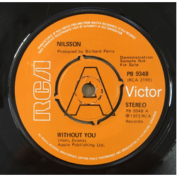 Harry Nilsson Without You Vinyl 7" USED