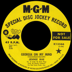 Jennie Rae Georgia On My Mind USED VINYL 7INCH 45 RPM SINGLE PROMO