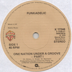 Funkadelic One Nation Under A Groove - Part I Vinyl 7" USED