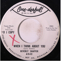 Beverly Shaffer When I Think About You USED VINYL 7INCH 45 RPM PROMO