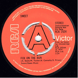 The Sweet Fox On The Run Vinyl 7" USED
