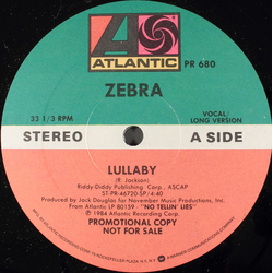 Zebra (8) Lullaby Vinyl 12" USED