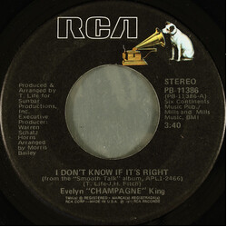 Evelyn King I Don't Know If It's Right Vinyl 7" USED