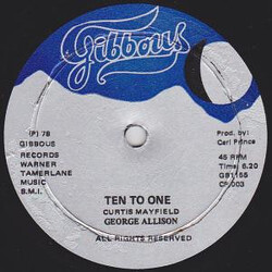 George Allison Ten To One / Hard Times Vinyl 12" USED