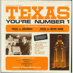 Frank Glieber / Verne Lundquist / Wes Wise / Terry Stembridge / University Of Texas Longhorn Band Texas, You're Number 1 Vinyl LP USED