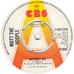 Mott The Hoople Saturday Gig Vinyl 7" USED