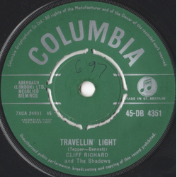 Cliff Richard & The Shadows Travellin' Light / Dynamite Vinyl 7" USED