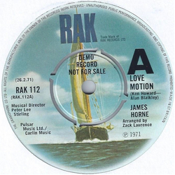James Horne Love Motion Vinyl 7" USED