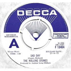 The Rolling Stones Sad Day / You Can't Always Get What You Want Vinyl 7" USED