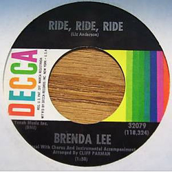 Brenda Lee Ride, Ride, Ride Vinyl 7" USED