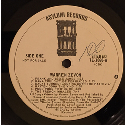 Warren Zevon Warren Zevon Vinyl LP USED