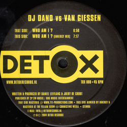 DJ Dano / Van Giessen Who Am I ? Vinyl 12" USED