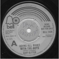 Gary Glitter Doing All Right With The Boys Vinyl 7" USED