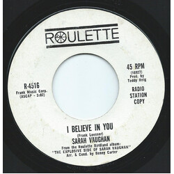 Sarah Vaughan I Believe In You USED VINYL 7INCH 45 RPM PROMO STYRENE