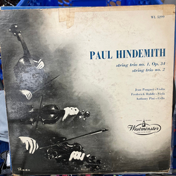 Paul Hindemith String Trios Nos.1 and 2 Vinyl LP USED
