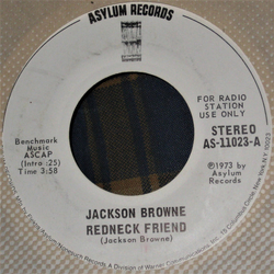 Jackson Browne Redneck Friend Vinyl 7" USED