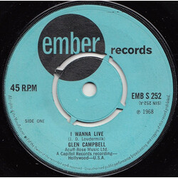 Glen Campbell I Wanna Live USED VINYL 7INCH SINGLE 45 RPM