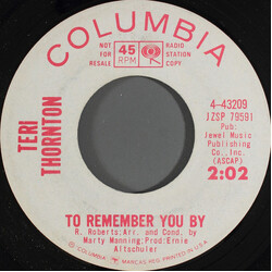 Teri Thornton To Remember You By USED VINYL 7INCH 45 RPM PROMO