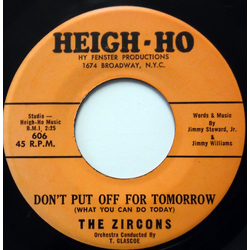The Zircons Don't Put Off For Tomorrow Vinyl 7" USED