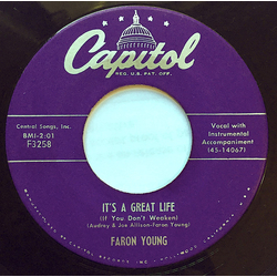 Faron Young It's A Great Life / For The Love Of A Woman Like You Vinyl 7" USED