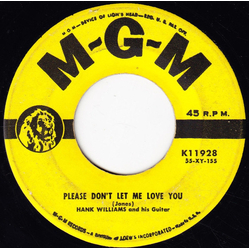 Hank Williams Please Don't Let Me Love You / Faded Love And Winter Roses Vinyl 7" USED