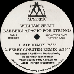William Orbit Barber's Adagio For Strings Vinyl 12" USED