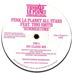 Funk La Planet All Stars / Toni Smith Summertime Vinyl 12" USED