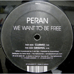 Peran We Want To Be Free Vinyl 12" USED