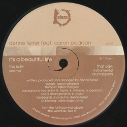 Dennis Ferrer / Aaron Pearson It's A Beautiful Life Vinyl 12" USED