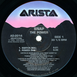 Snap! The Power Vinyl 12" USED