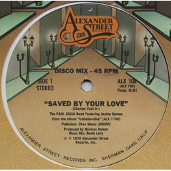 Paul Cacia Band / Janine Cameo Saved By Your Love Vinyl 12" USED