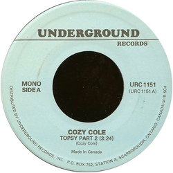 Cozy Cole / Neal Hefti Topsy Part 2 / Batman Theme Vinyl 7" USED