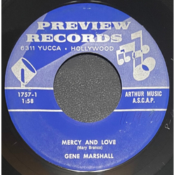 Gene Marshall Mercy And Love / I Came Out Of The Stormy Vinyl 7" USED