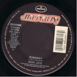 Bon Jovi Runaway / She Don't Know Me Vinyl 7" USED