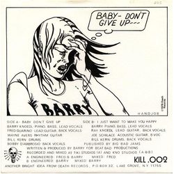 Barry Knoedl Baby Don't Give Up Vinyl 7" USED