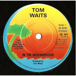 Tom Waits In The Neighborhood Vinyl 7" USED
