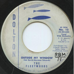 The Fleetwoods Outside My Window USED VINYL 7INCH 45 RPM SINGLE