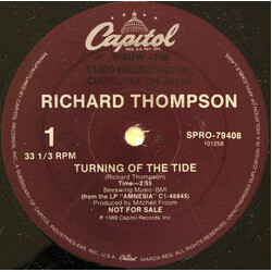 Richard Thompson Turning Of The Tide USED VINYL 12INCH 33 S RPM SINGLE PROMO