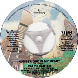 Ralph Carter Number One In My Heart / Headin' Back To Love Again USED VINYL 7INCH 45 RPM