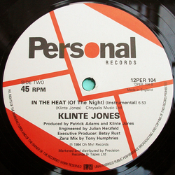 Klinte Jones In The Heat (Of The Night) Vinyl 12" USED