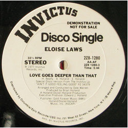 Eloise Laws Love Goes Deeper Than That / Put A Little Love Into It (When You Do It) Vinyl 12" USED
