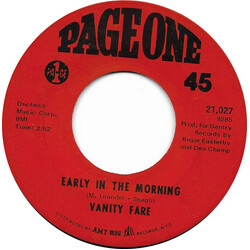 Vanity Fare Early In The Morning USED VINYL 7INCH 45 RPM SINGLE