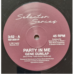 Gene Dunlap Party In Me Vinyl 12" USED