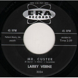 Larry Verne Mr. Custer / Okeefenokee Two Step USED VINYL 7INCH 45 RPM SINGLE